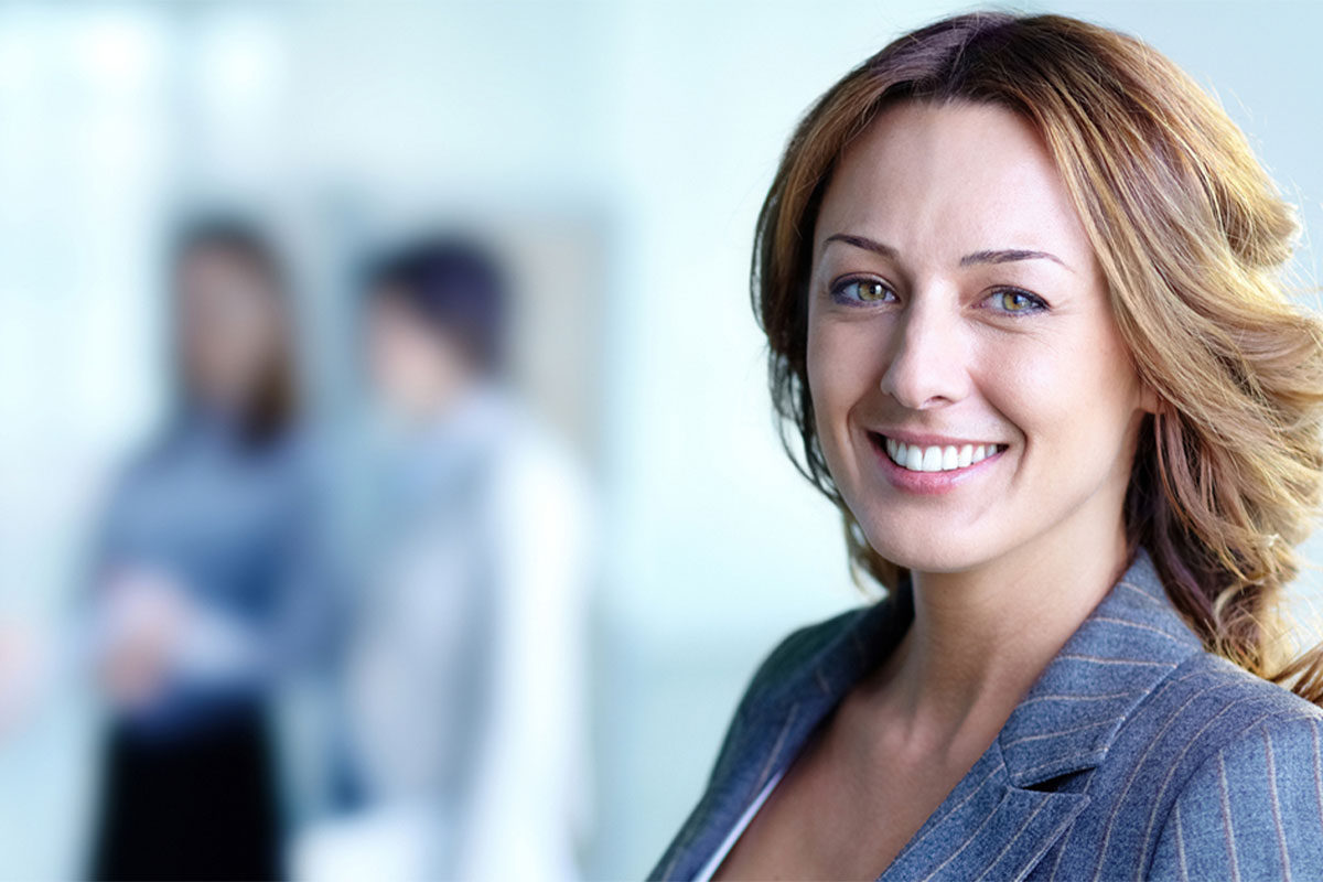 Office lady smiling