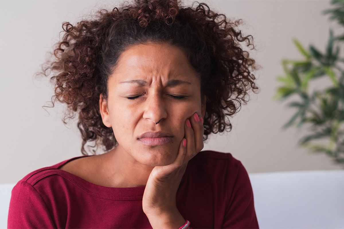 Beautiful woman in pain