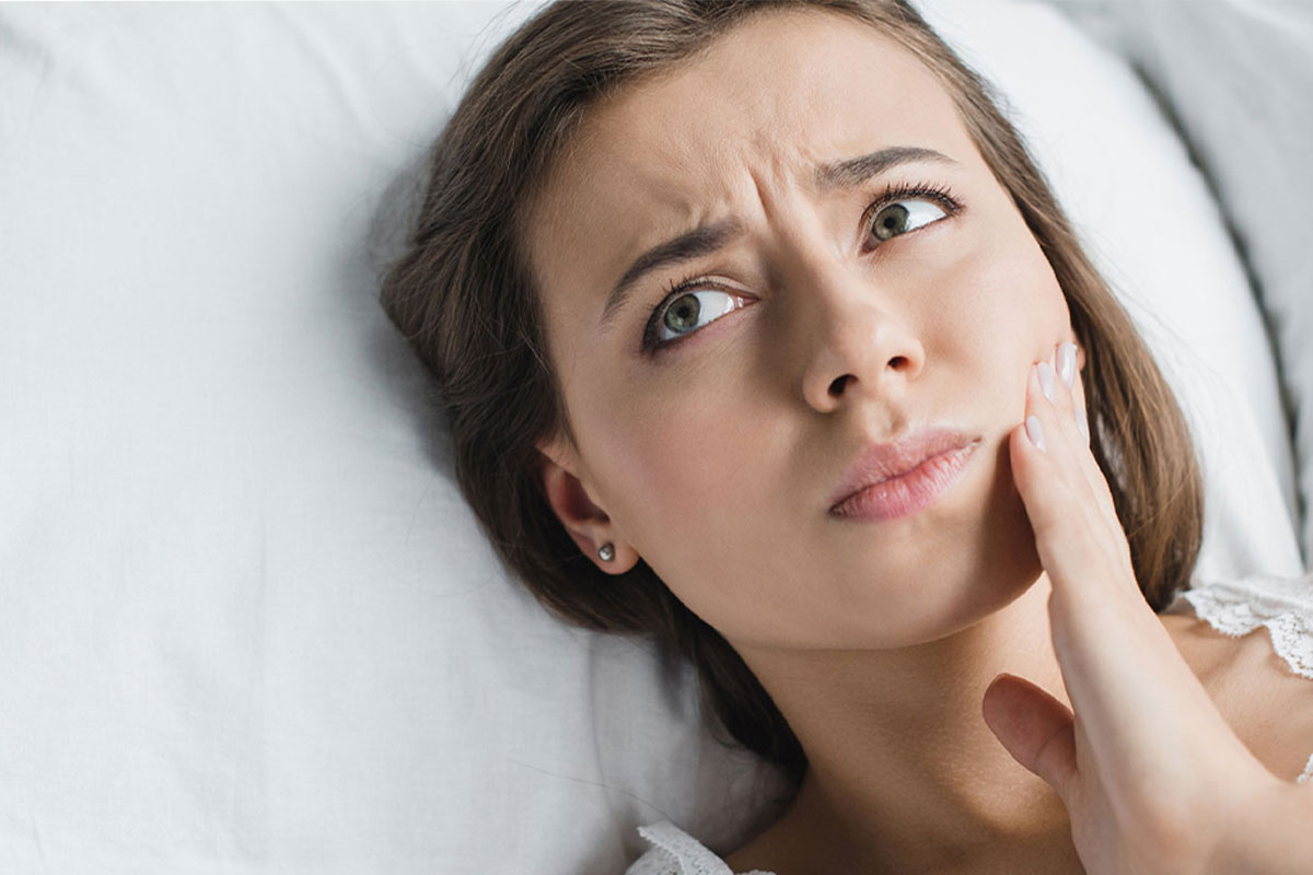 Beautiful woman in pain