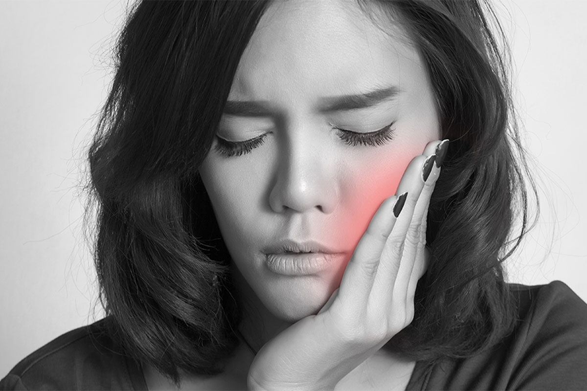 Beautiful woman in pain